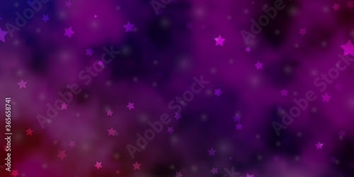 Light Multicolor vector template with neon stars. Shining colorful illustration with small and big stars. Pattern for websites, landing pages.