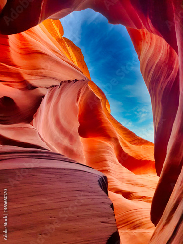 view to sky in antelope canyon