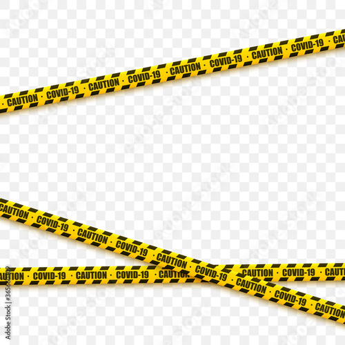 Caution, tape, do not cross, police, barrier. Police hazard warning vector yellow barrier.