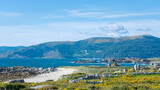 Panoramic view of the Carnota coast in Spring.  Galicia, Spain. 