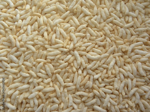 White color Puffed rice or Indian Murmura cereal