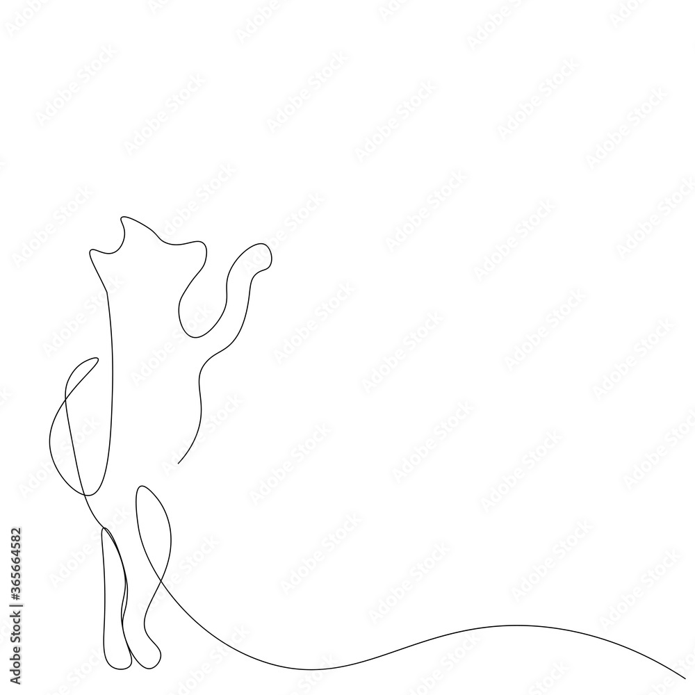 Fototapeta premium Dog line drawing on white background. Vector illustration