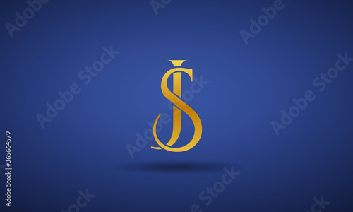 Unique, Modern, Elegant and Geometric Style Typography Alphabet JS or SJ letters logo Icon