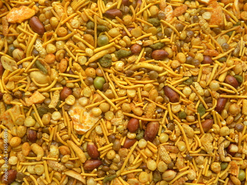 Принти на полотні Yellow Indian spicy snack Namkeen mixture with Chickpea lentils or Chana dal