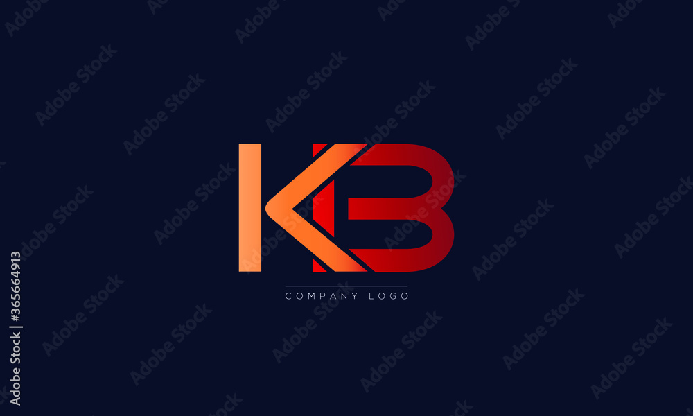 Unique, Modern, Elegant and Geometric Style Typography Alphabet KB, BK letters logo Icon Unique, Modern, Elegant and Geometric Style Typography Alphabet KB, BK letters logo Icon