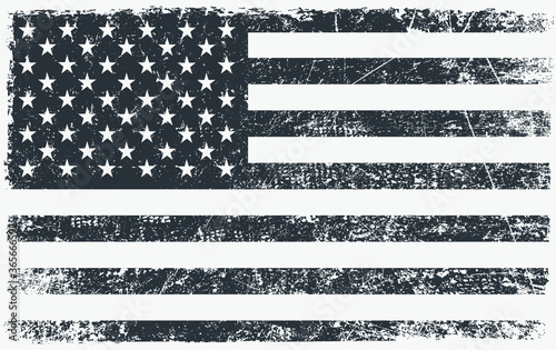 American flag in grunge style.