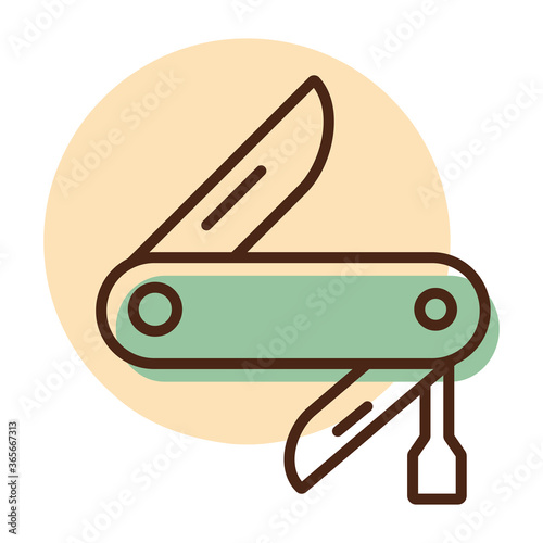 Jackknife vector icon. Camping sign