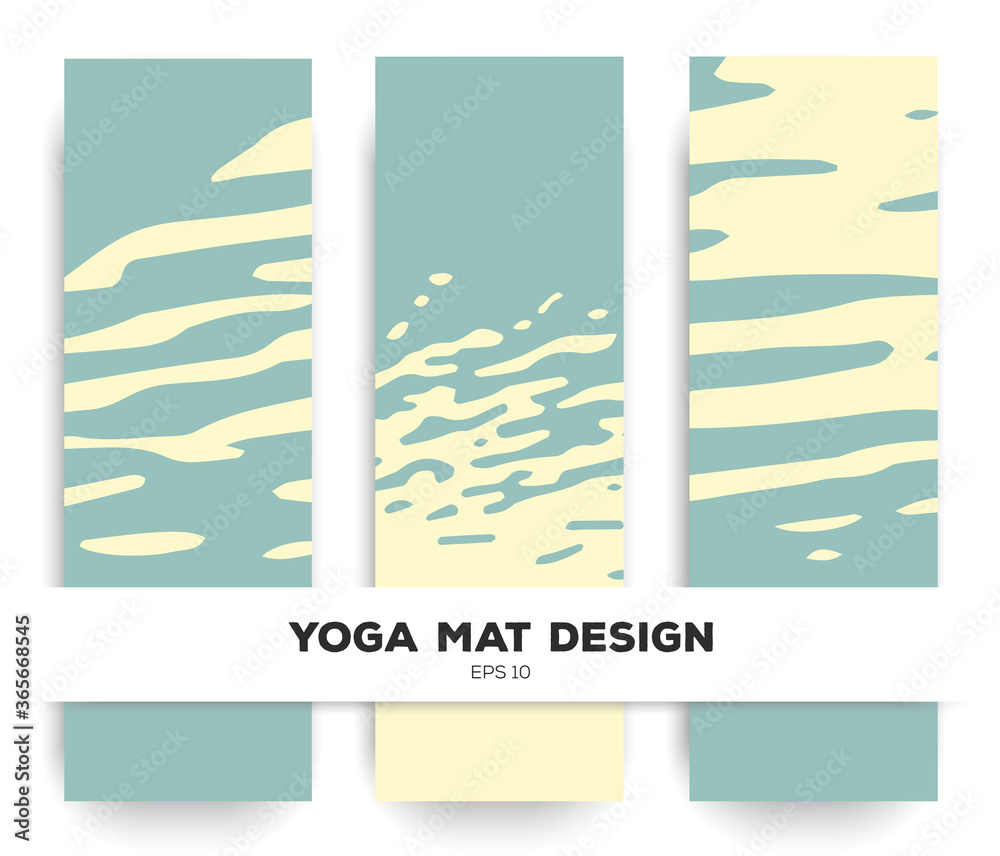 Yoga mat design. Water element meditation. Minimal simly print. Texture of liquid. 183x61. Vector eps10.