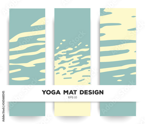 Obraz na płótnie Yoga mat design. Water element meditation. Minimal simly print. Texture of liquid. 183x61. Vector eps10. w salonie