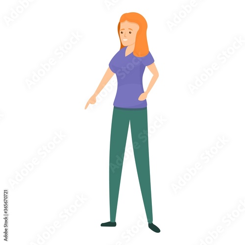 Woman dog handler icon. Cartoon of woman dog handler vector icon for web design isolated on white background