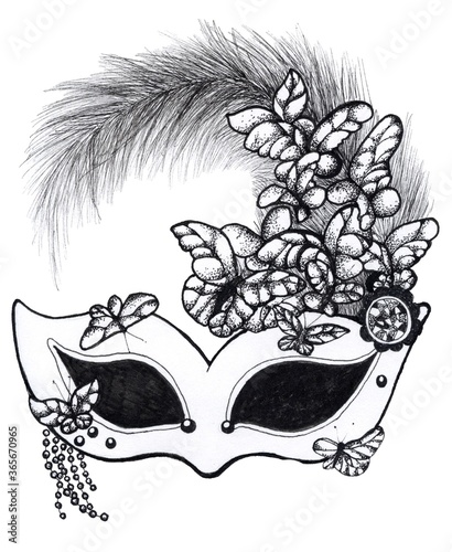 Wallpaper Mural Ink carnival mask Torontodigital.ca