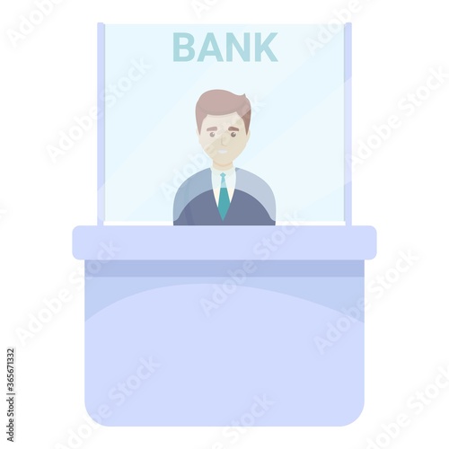 Bank teller operation icon. Cartoon of bank teller operation vector icon for web design isolated on white background