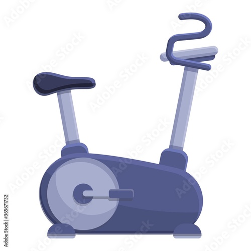 Workout exercise bike icon. Cartoon of workout exercise bike vector icon for web design isolated on white background