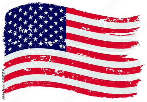 Vector grunge USA flag.