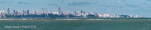 Skyline of Salvador, Bahia, Brazil, seen from the isle of Itaparica photo