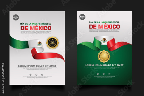 Mexico happy Independence Day background template.