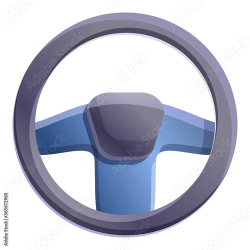 Leather steering wheel icon. Cartoon of leather steering wheel vector icon for web design isolated on white background