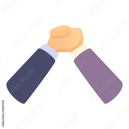 Business arm wrestling icon. Cartoon of business arm wrestling vector icon for web design isolated on white background
