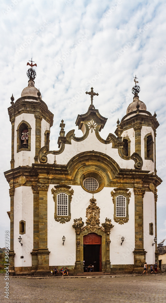 Old baroque church in São João del-Rei