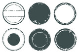 Grunge rubber stamps. Distressed circles, banners.