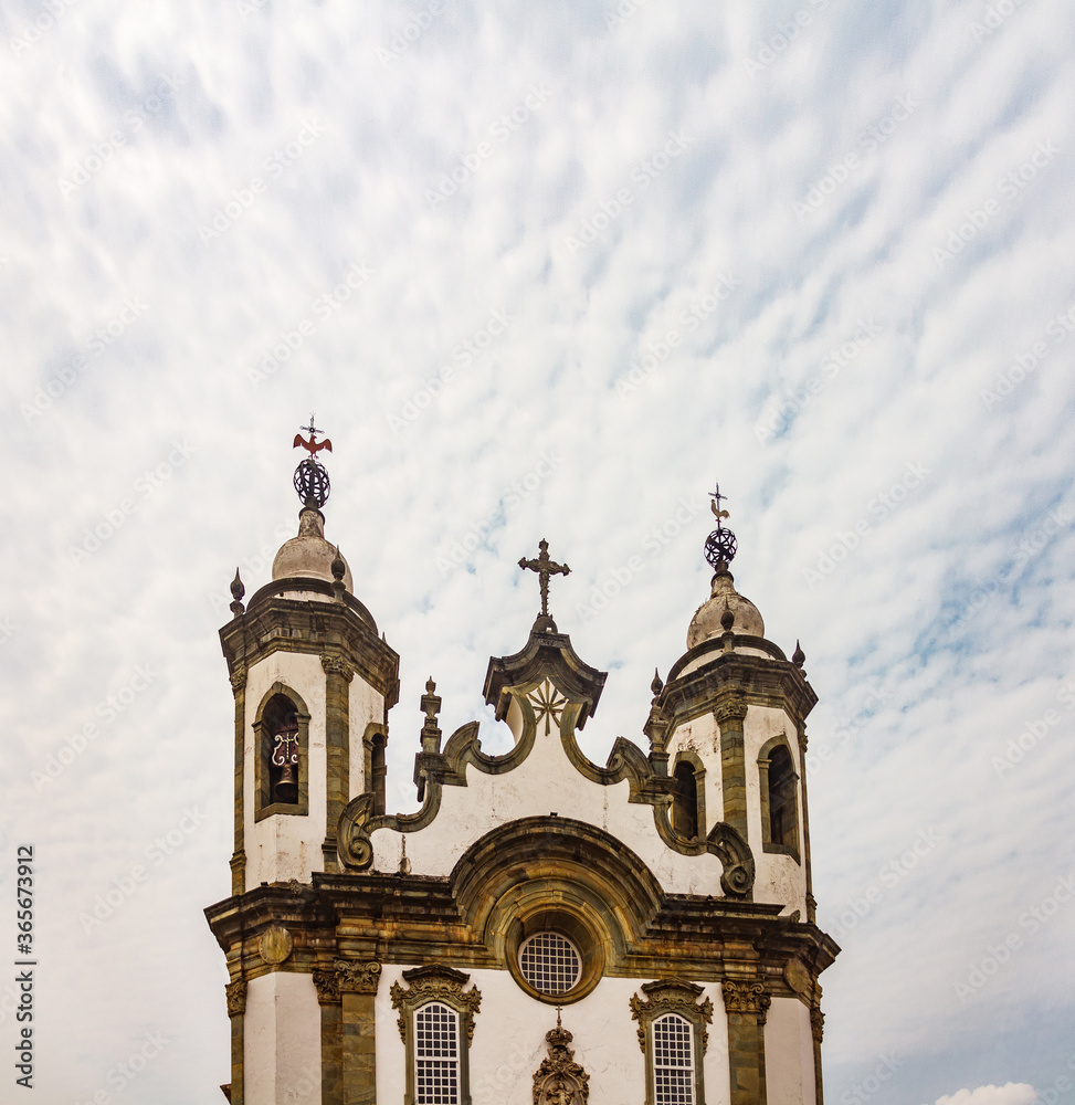 Old baroque church in São João del-Rei