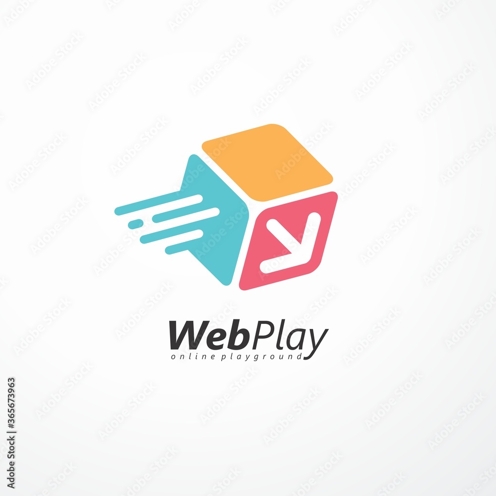 Web play logo design made for internet fun. Abstract symbol concept for online kids entertainment. Web play logo design made for internet fun. Abstract symbol concept for online kids entertainment.