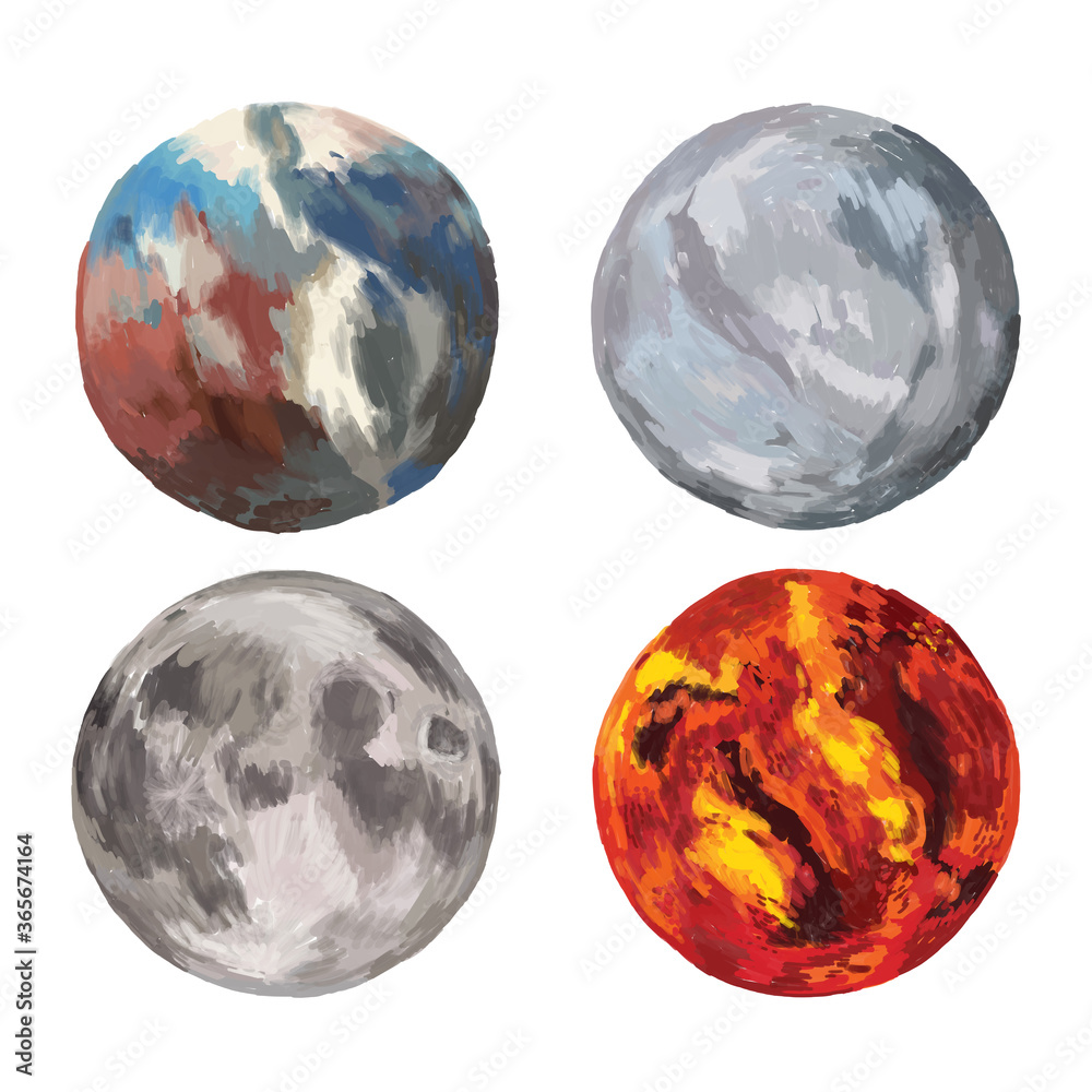 set of planets ( moon sun pluto )