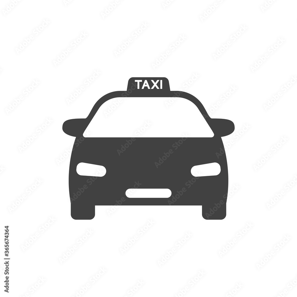 Taxi icon. Transportation of passengers to any specified point. Transport business. Vector illustration