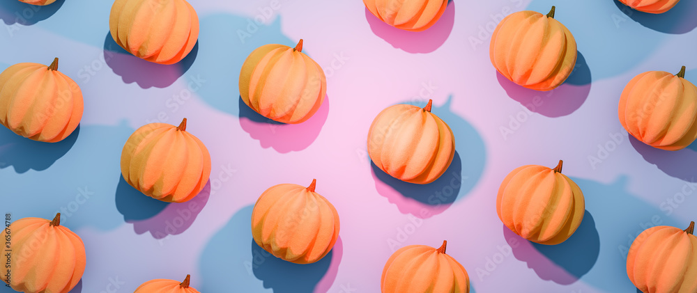 Halloween pumpkins flat lay composition Halloween pumpkins flat lay composition