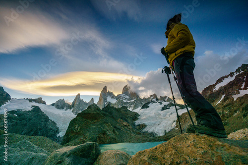 Monte Fitz Roy, - Cerro Chaltén -,  3405 metros, laguna de los Tres, parque nacional Los Glaciares, republica Argentina,Patagonia, cono sur, South America