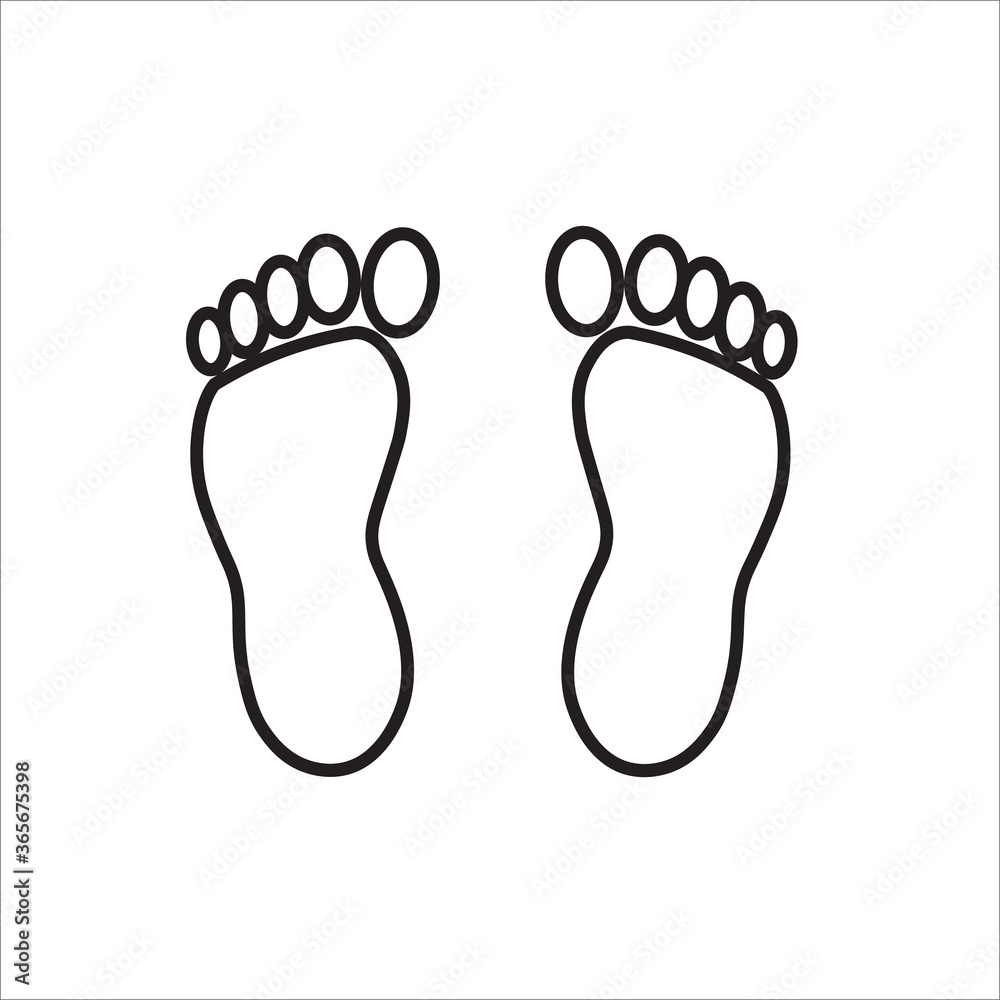 Footprint outline icon vector Footprint outline icon vector