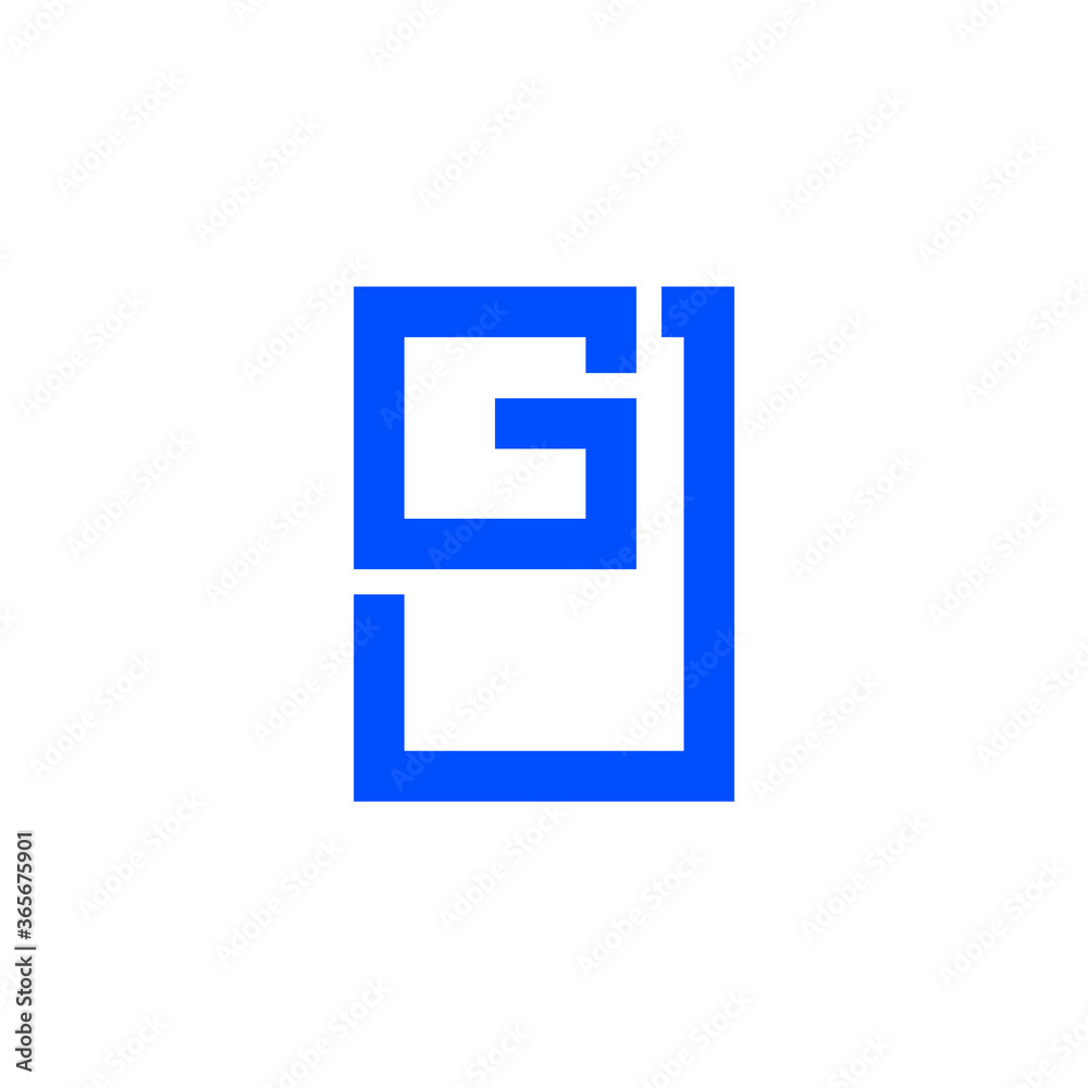 Obraz premium letter gj simple geometric line design symbol logo vector