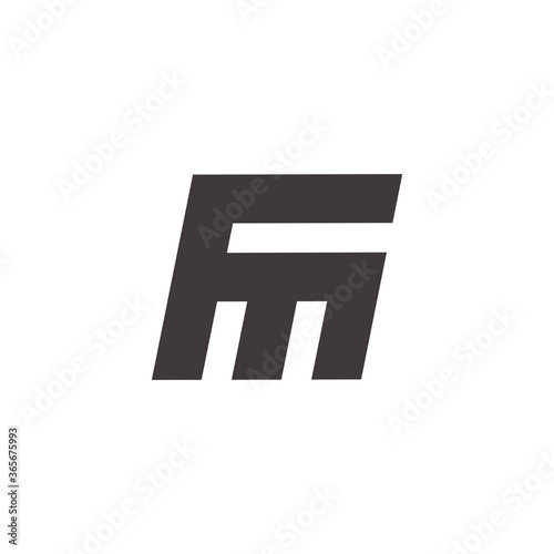 letter fm abstract simple geometric design logo vector