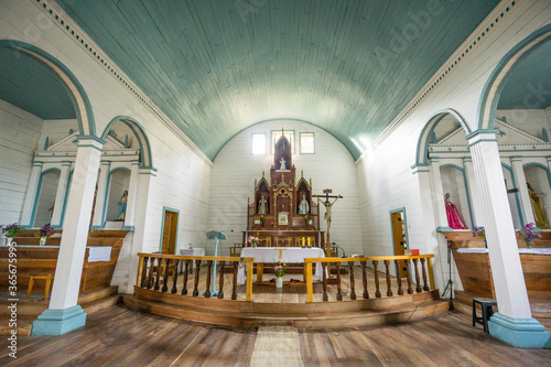 Iglesia de Nuestra Señora del Patrocinio,  Tenaun, archipiélago de Chiloé ,provincia de Chiloé ,región de Los Lagos,Patagonia, República de Chile,América del Sur photo