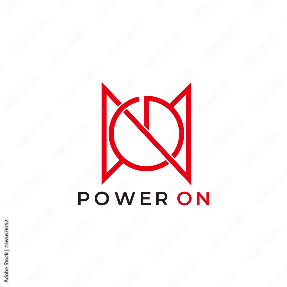 letter on power button electronic design symbol logo vector