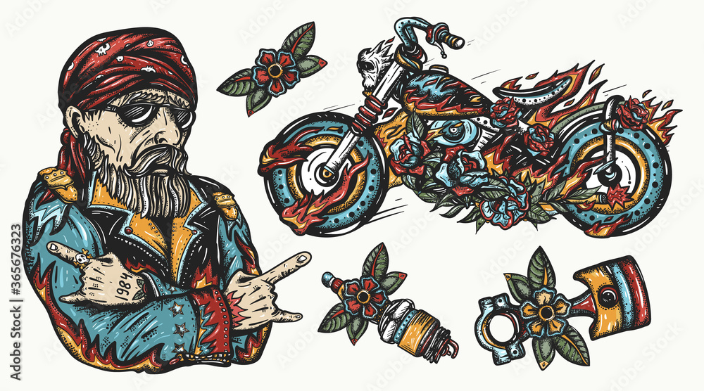 Motorcycle Tattoos | Harley tattoos, Biker tattoos, Harley davidson tattoos