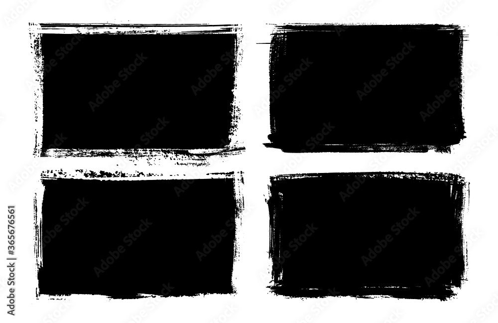 Fototapeta Set of black grunge frames,backgrounds.