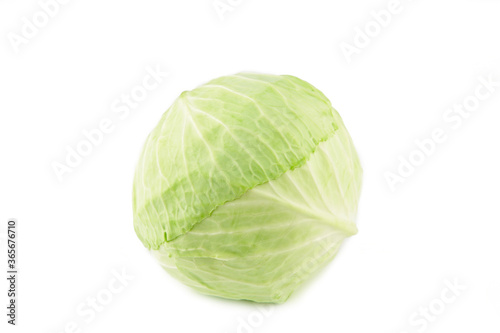 Green cabbage isolated on white background, cutout