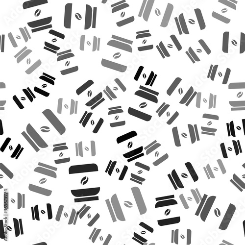 Black Coffee jar bottle icon isolated seamless pattern on white background. Vector Illustration.