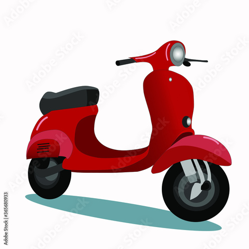Vecror illustration of red motobike