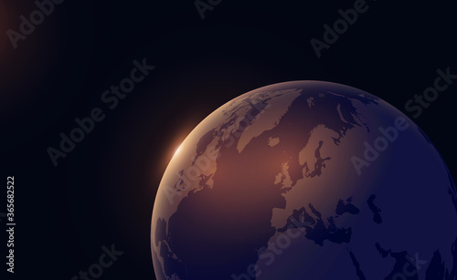 3d planet earth in space
