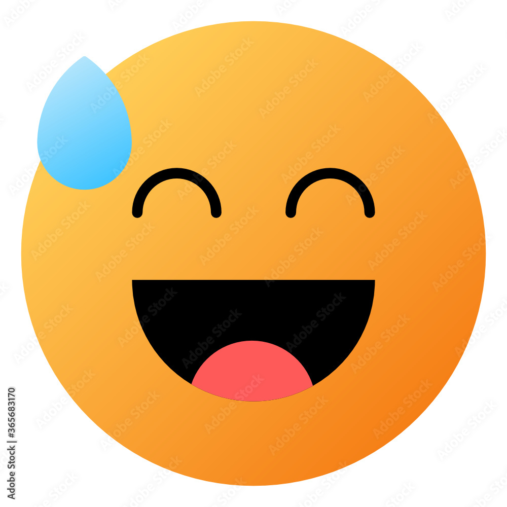 Grinning Face with Sweat