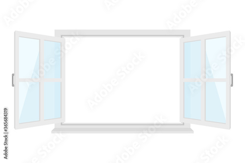 Open window isolated on white background