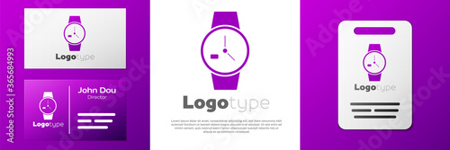 Logotype Wrist watch icon isolated on white background. Wristwatch icon. Logo design template element. Vector Illustration.