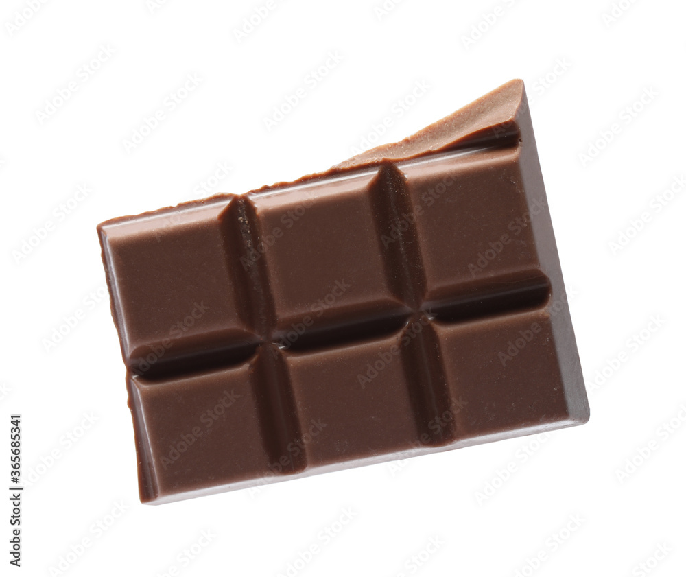 Piece of delicious milk chocolate isolated on white Piece of delicious milk chocolate isolated on white