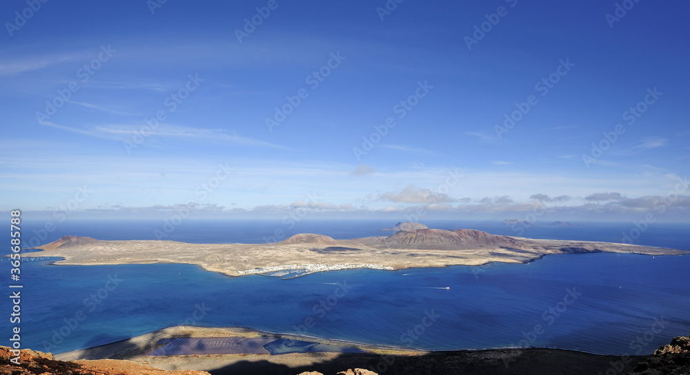 view of Graciosa Island from Mirador del Rio, Lanzarote Island view of Graciosa Island from Mirador del Rio, Lanzarote Island