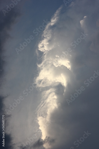 multicolored storm clouds of unusual shape