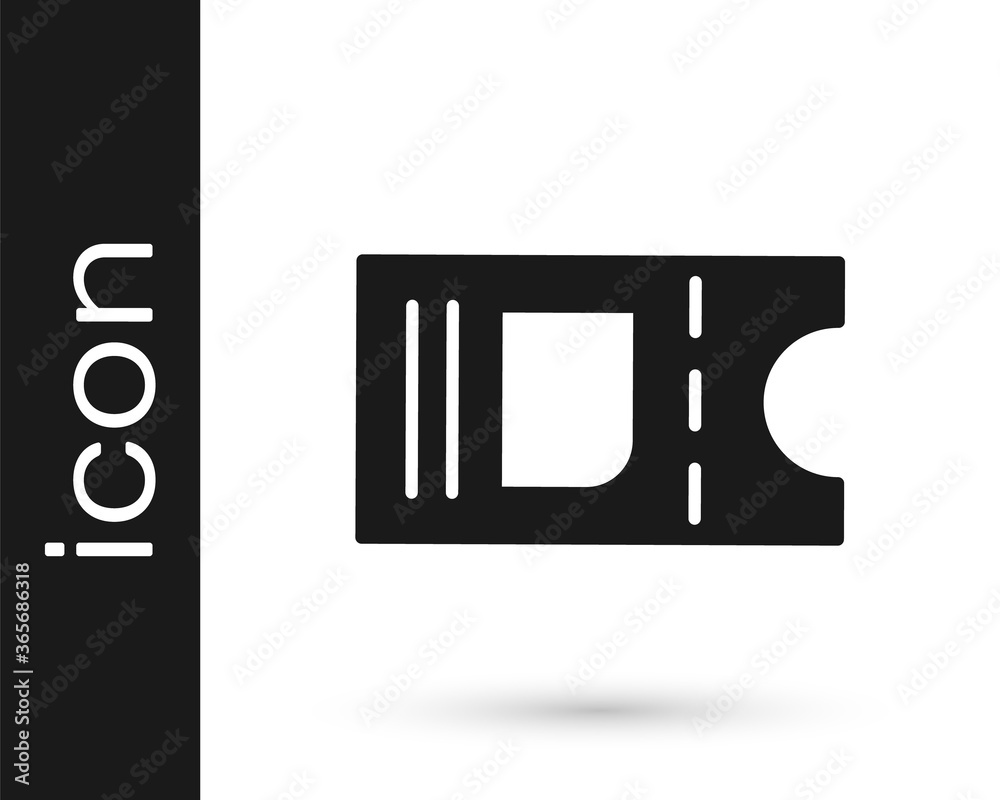 Grey Cinema ticket icon isolated on white background. Vector Illustration. Grey Cinema ticket icon isolated on white background. Vector Illustration.