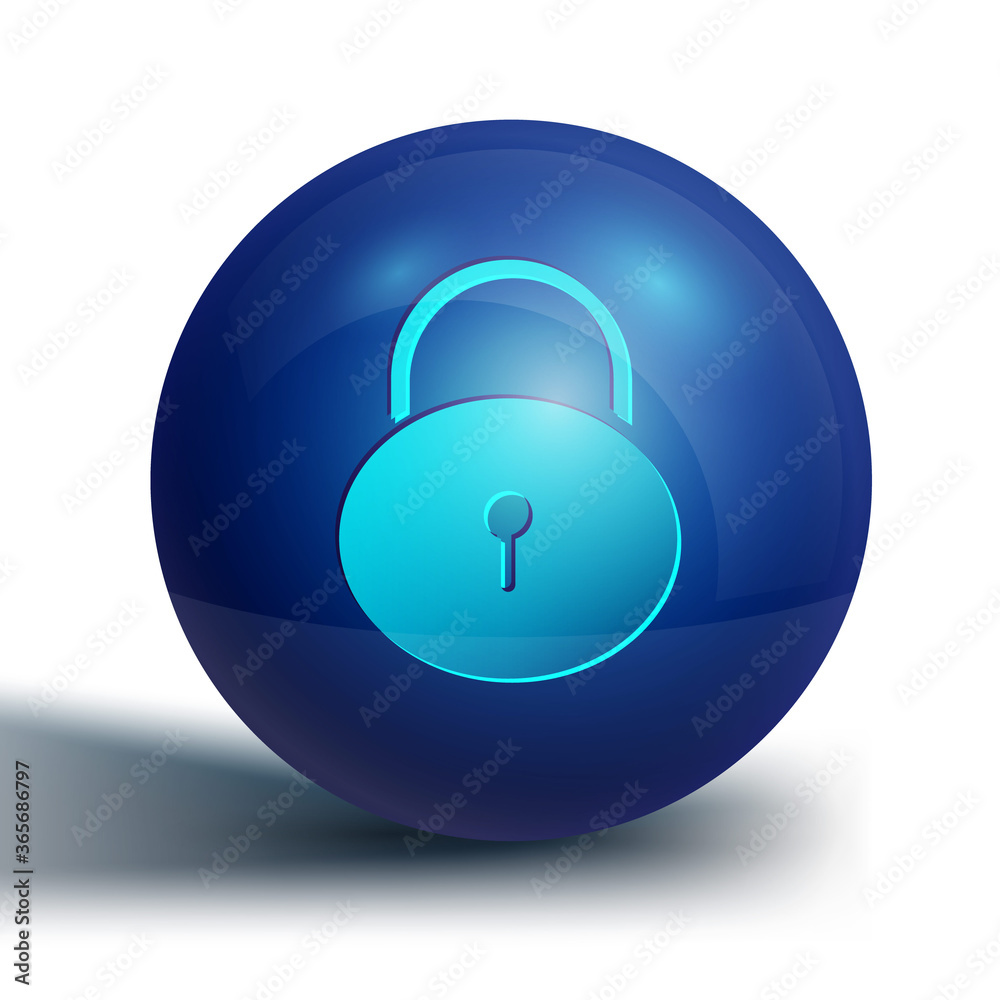 Blue Lock icon isolated on white background. Padlock sign. Security, safety, protection, privacy concept. Blue circle button. Vector Illustration. Blue Lock icon isolated on white background. Padlock sign. Security, safety, protection, privacy concept. Blue circle button. Vector Illustration.