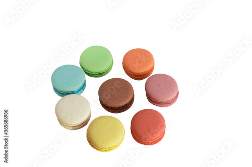 the little colourful cakes isolated on the white background
